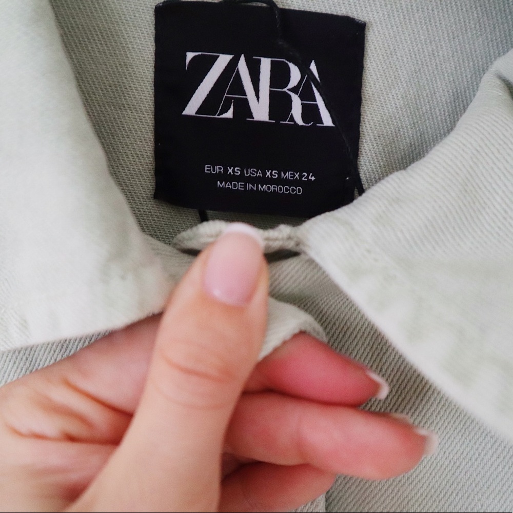 COPY - Zara Pastel Green Denim Overshirt | Sz XS - Picture 5 of 5